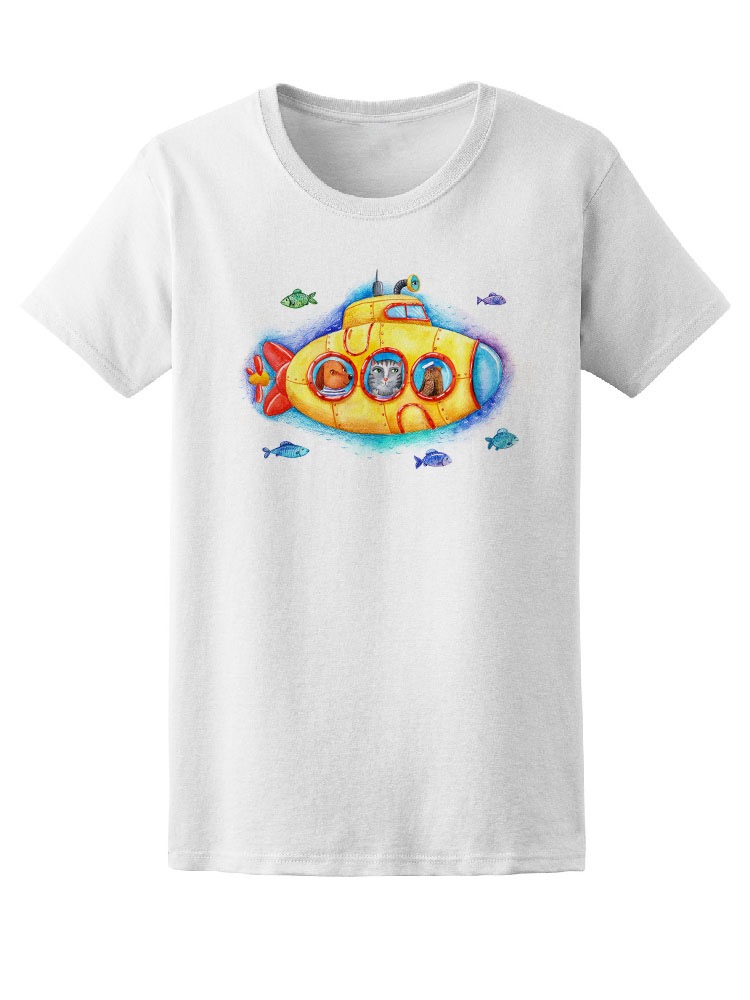 Foto 2 pulgar | Playera para Dama Smartprintsink color Blanco Estampado Submarino