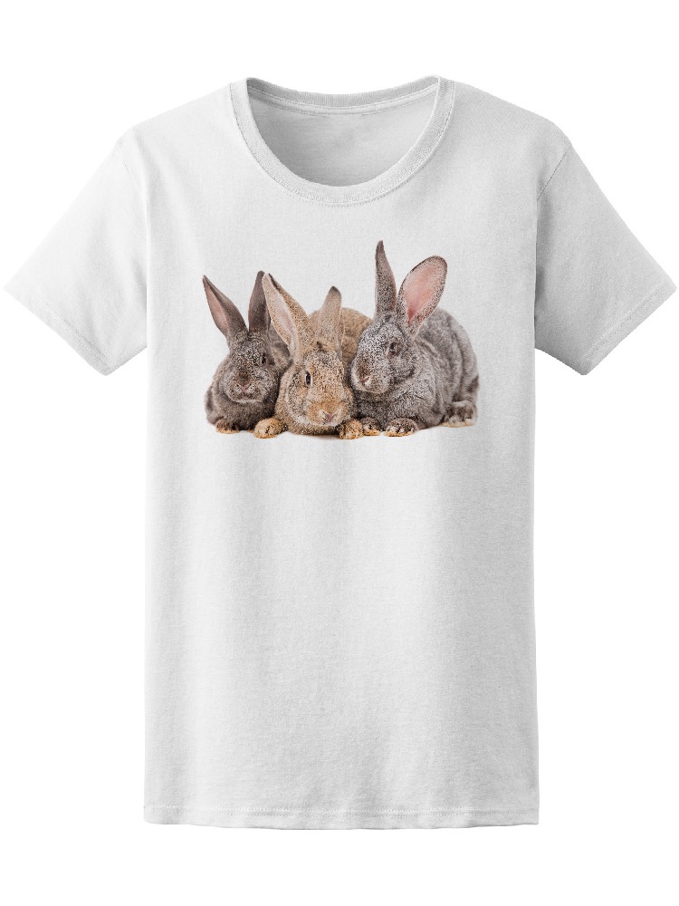 Playera Smartprintsink Mujer Fotografía/ Trío de Conejos Juntos
