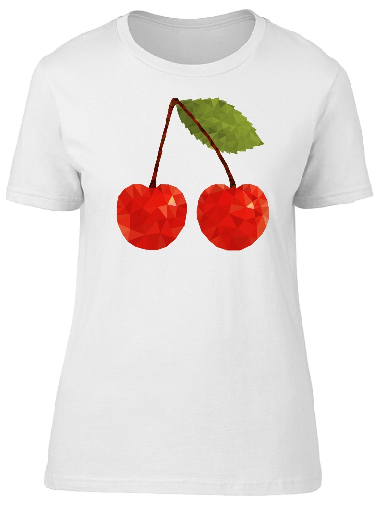 Foto 2 pulgar | Playera para Dama Smartprintsink color Blanco Estampado Cerezas