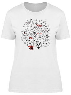Foto 1 | Playera Smartprintsink Mujer Ilustración/ Colección De Gatitos