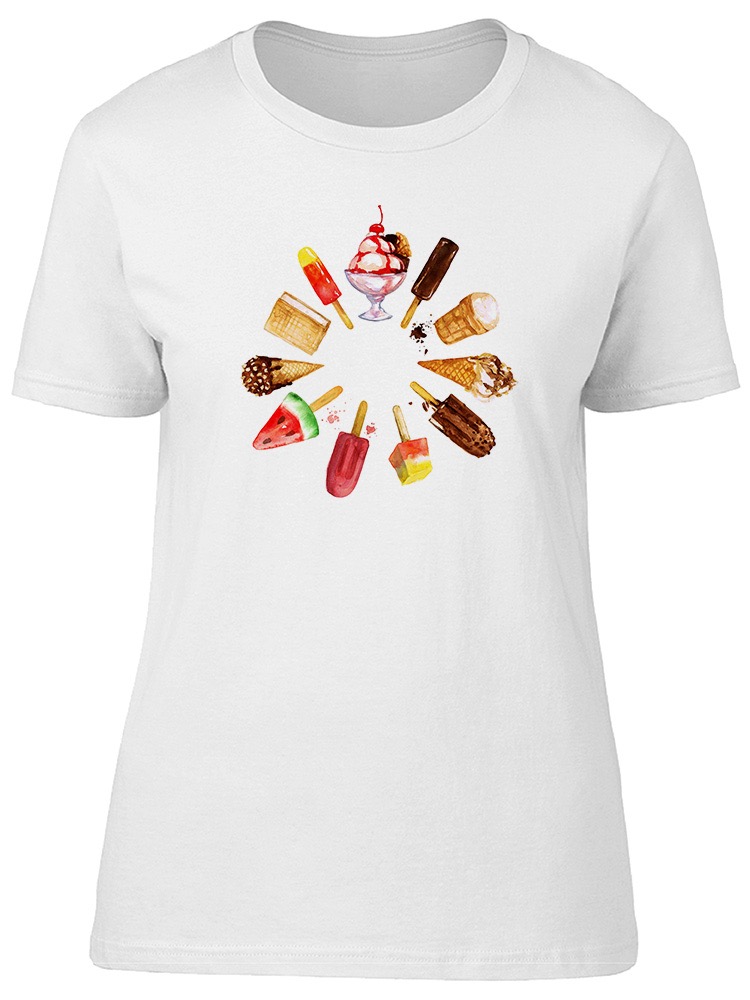 Foto 2 pulgar | Playera Smartprintsink Mujer Acuarela/ Postres Helados