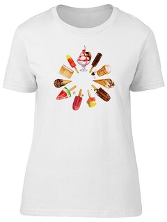 Foto 1 | Playera Smartprintsink Mujer Acuarela/ Postres Helados