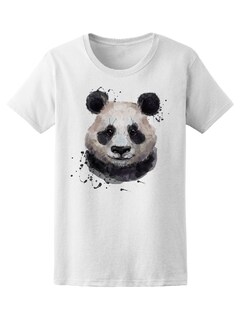 Foto 1 | Playera para Dama Smartprintsink color Blanco Estampado Panda en Acuarelas