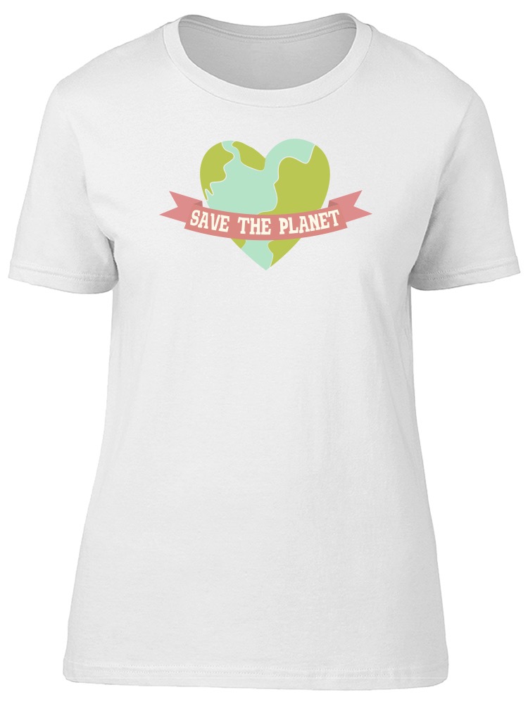 Foto 2 pulgar | Playera Smartprintsink Mujer Salvemos El Planeta/ Planeta Con Forma De Corazón