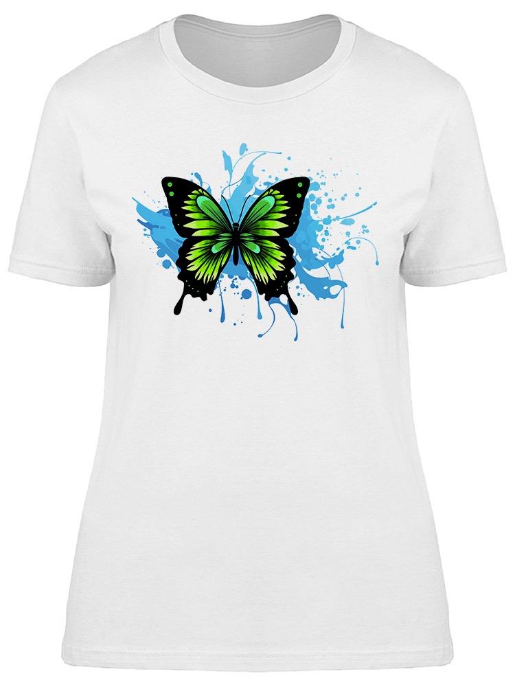 Foto 2 pulgar | Playera Smartprintsink Mujer Mariposa Verde Y Azul