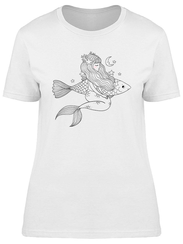 Foto 2 pulgar | Playera Smartprintsink Mujer Sirena Con Luna Y Estrellas