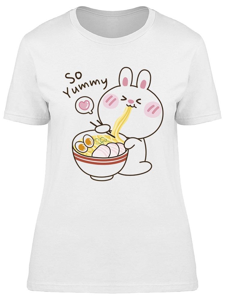 Foto 2 pulgar | Playera Smartprintsink Mujer Que Rico/ Conejito Comiendo Ramen