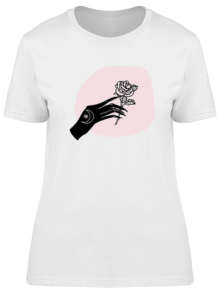 Foto 2 pulgar | Playera Smartprintsink Mujer Ilustración Mano Con Rosa