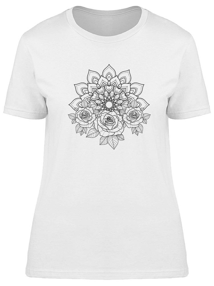 Foto 2 pulgar | Playera Smartprintsink Mujer Ilustración Rosas con Mándala