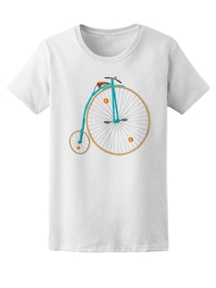 Foto 1 | Playera para Dama Smartprintsink color blanco Estampado Bicicleta Vintage