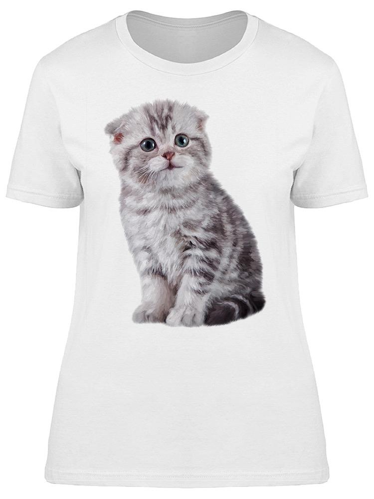 Foto 2 pulgar | Playera Smartprintsink Mujer Fotografía/ Gatito Gris Sorprendido
