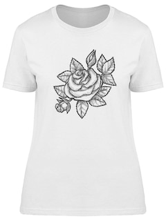 Foto 1 | Playera Smartprintsink Mujer Ilustración A Lápiz Rosal
