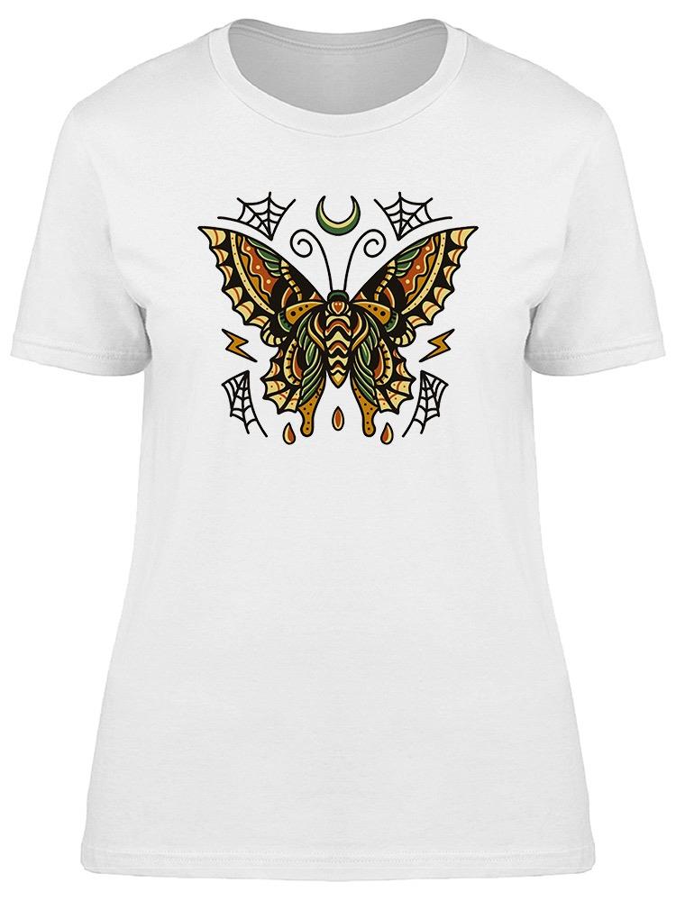 Foto 2 pulgar | Playera Smartprintsink Mujer Mariposa Naranja Y Verde