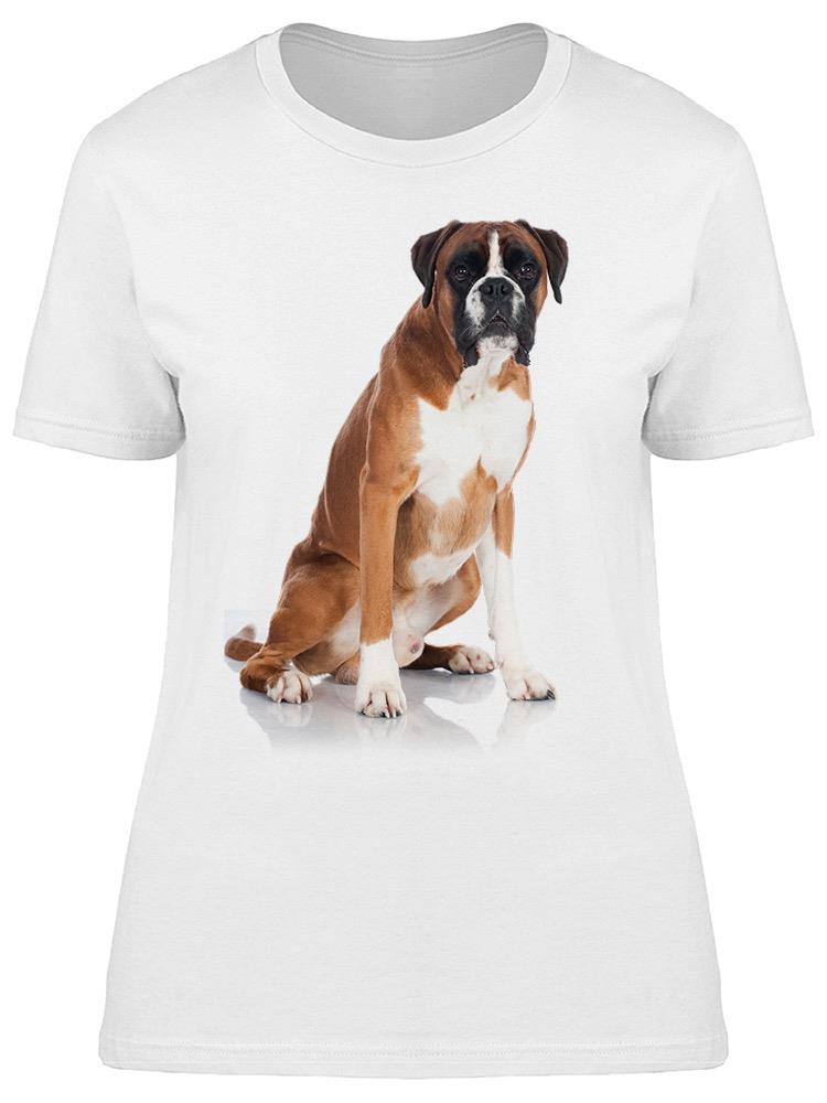 Playera Smartprintsink Mujer Fotografía/ Perro Boxer Sentado