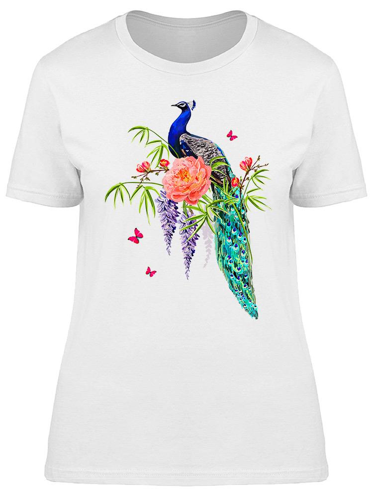Foto 2 pulgar | Playera Smartprintsink Mujer Pavorreal Con Flores