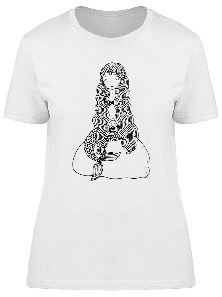 Foto 2 pulgar | Playera Smartprintsink Mujer Sirena Con Cabello Ondulado