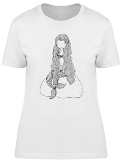 Foto 1 | Playera Smartprintsink Mujer Sirena Con Cabello Ondulado