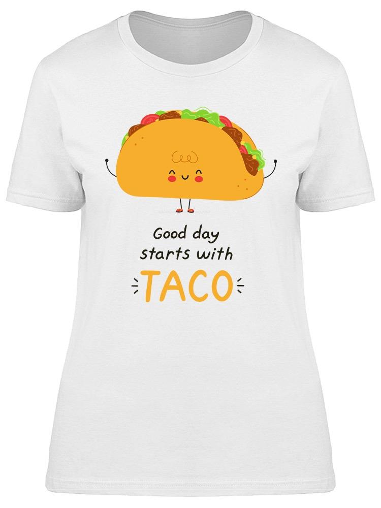 Foto 2 pulgar | Playera Smartprintsink Mujer Un Buen Día Comienza Con Tacos