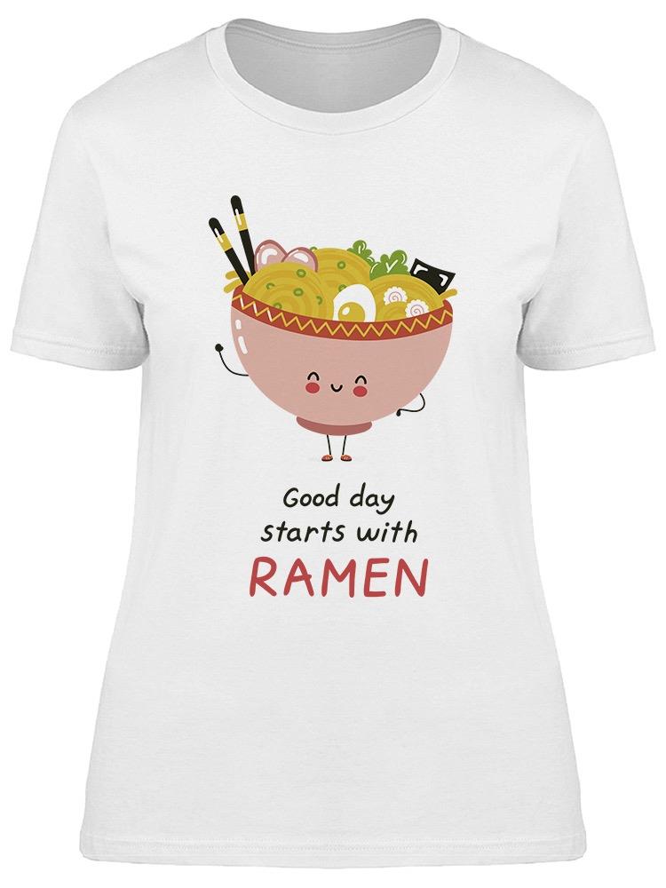 Foto 2 pulgar | Playera Smartprintsink Mujer Un Buen Día Comienza Con Ramen
