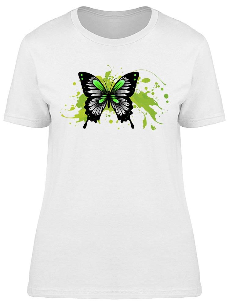Playera Smartprintsink Mujer Mariposa Negro Y Verde