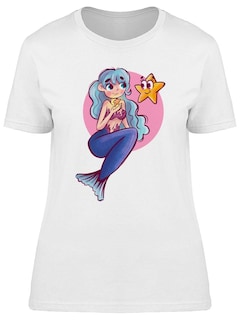 Foto 1 | Playera Smartprintsink Mujer Sirena Con Estrella De Mar