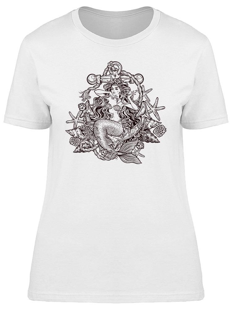 Playera Smartprintsink Mujer Sirena Con Ancla Y Corales
