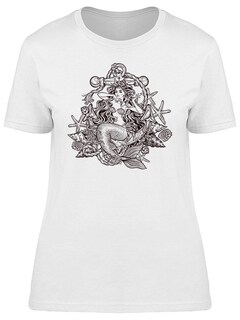 Foto 1 | Playera Smartprintsink Mujer Sirena Con Ancla Y Corales