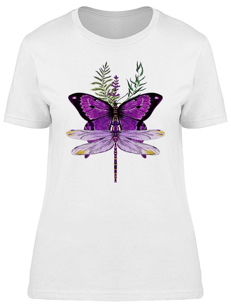 Foto 2 pulgar | Playera Smartprintsink Mujer Ilustración/ Mariposa y Líbelula