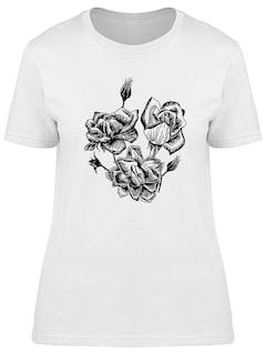 Foto 1 | Playera Smartprintsink Mujer Rosal Blanco Y Negro