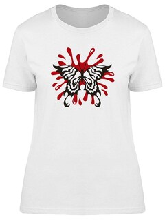 Foto 1 | Playera Smartprintsink Mujer Mariposa Con Pintura Roja