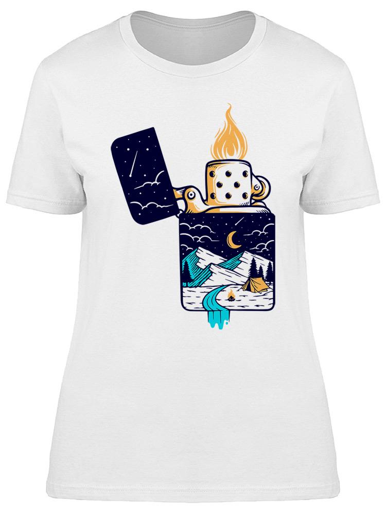 Foto 2 pulgar | Playera Smartprintsink Mujer Encendedor Con Ilustración De Naturaleza
