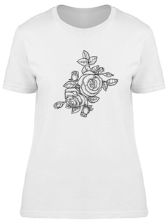 Foto 1 | Playera Smartprintsink Mujer Ilustración A Lápiz/ Rosales