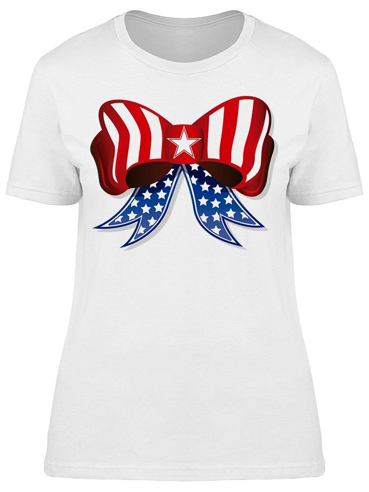 Foto 2 pulgar | Playera Smartprintsink Mujer Ilustración/ Moño Con Bandera Estados Unidos