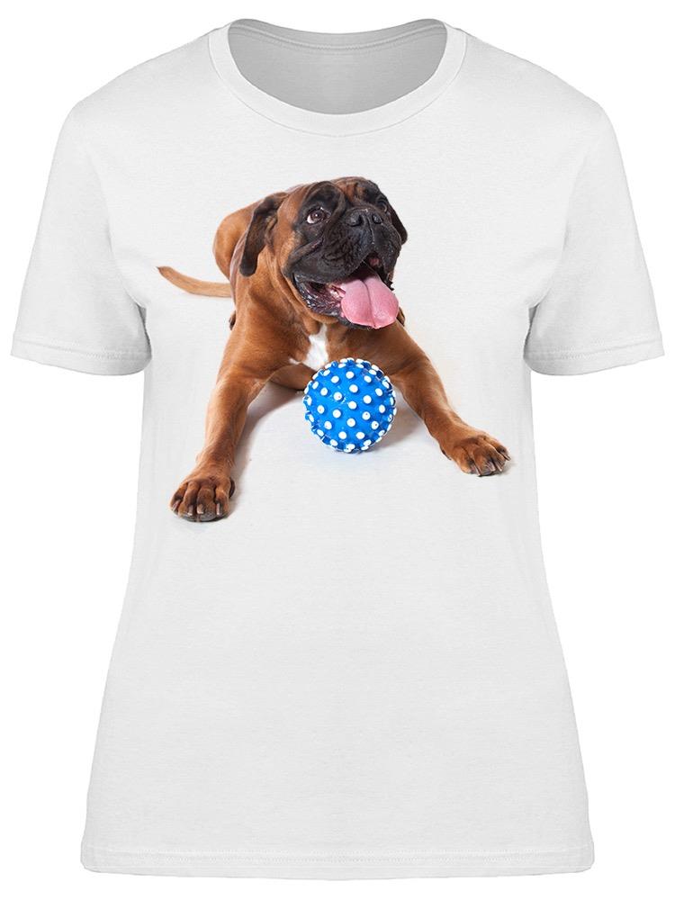 Foto 2 pulgar | Playera Smartprintsink Mujer Fotografía/ Perro Bóxer Con Pelota