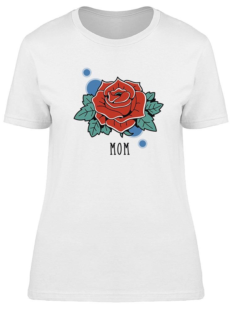 Playera Smartprintsink Mujer Estilo Tattoo/ Rosa Roja/ Mamá