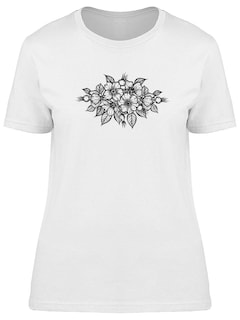 Foto 1 | Playera Smartprintsink Mujer Ilustración/ Flores Con Botones