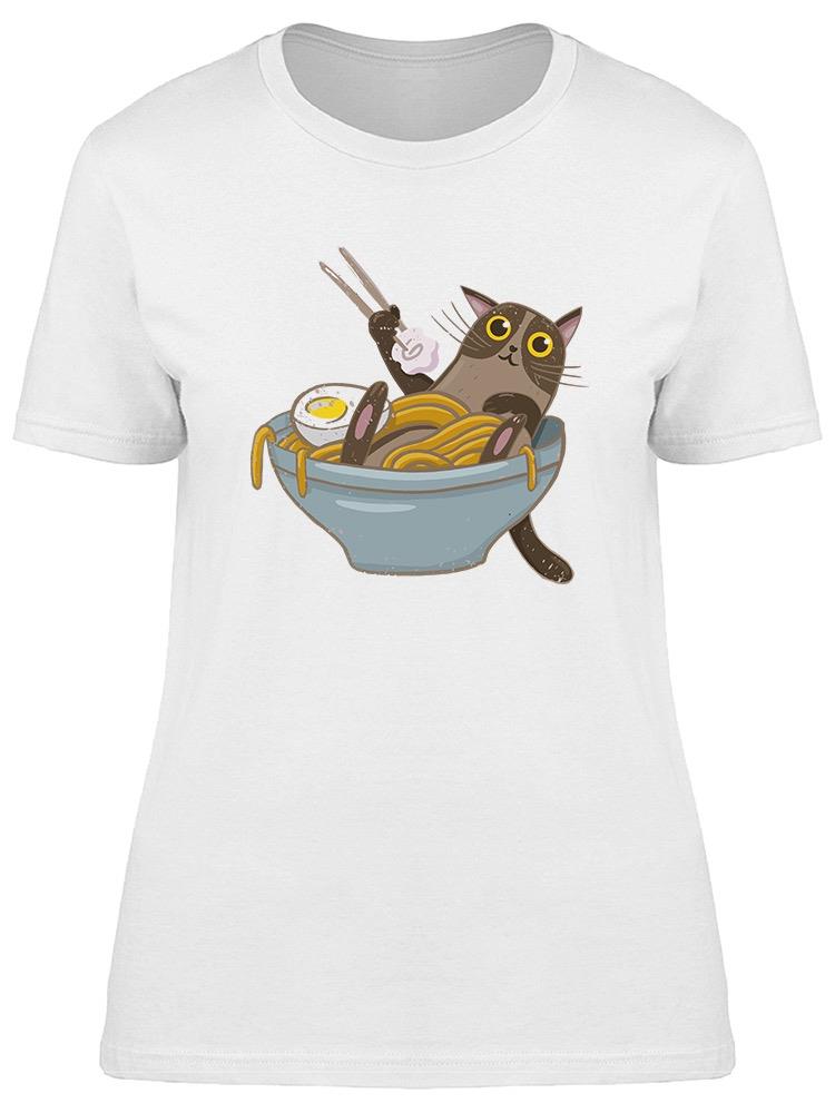 Foto 1 | Playera Smartprintsink Mujer Gatito En Tazón De Ramen