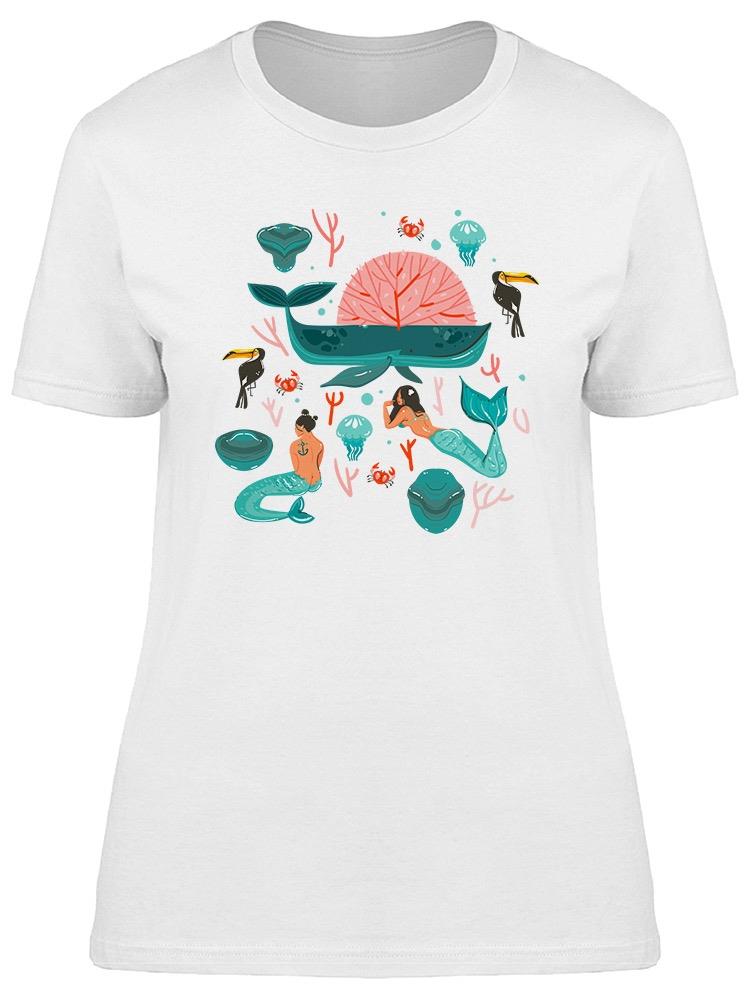 Foto 2 pulgar | Playera Smartprintsink Mujer Sirenas Con Criaturas Marinas