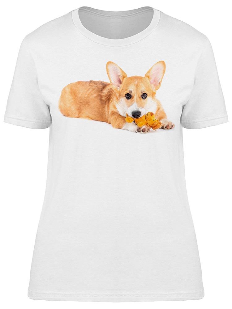 Playera Smartprintsink Mujer Fotografía/ Corgie Con Juguete