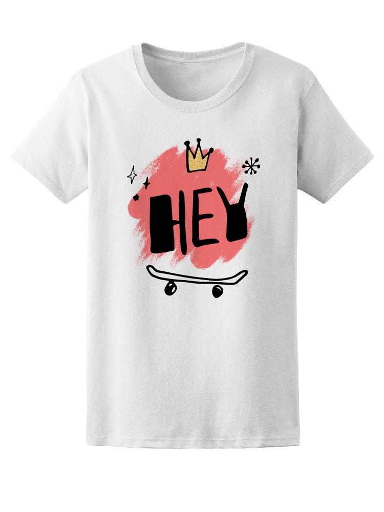 Foto 2 pulgar | Playera Smartprintsink Hey/ Ilustración Juvenil Con Acuarelas para Mujer