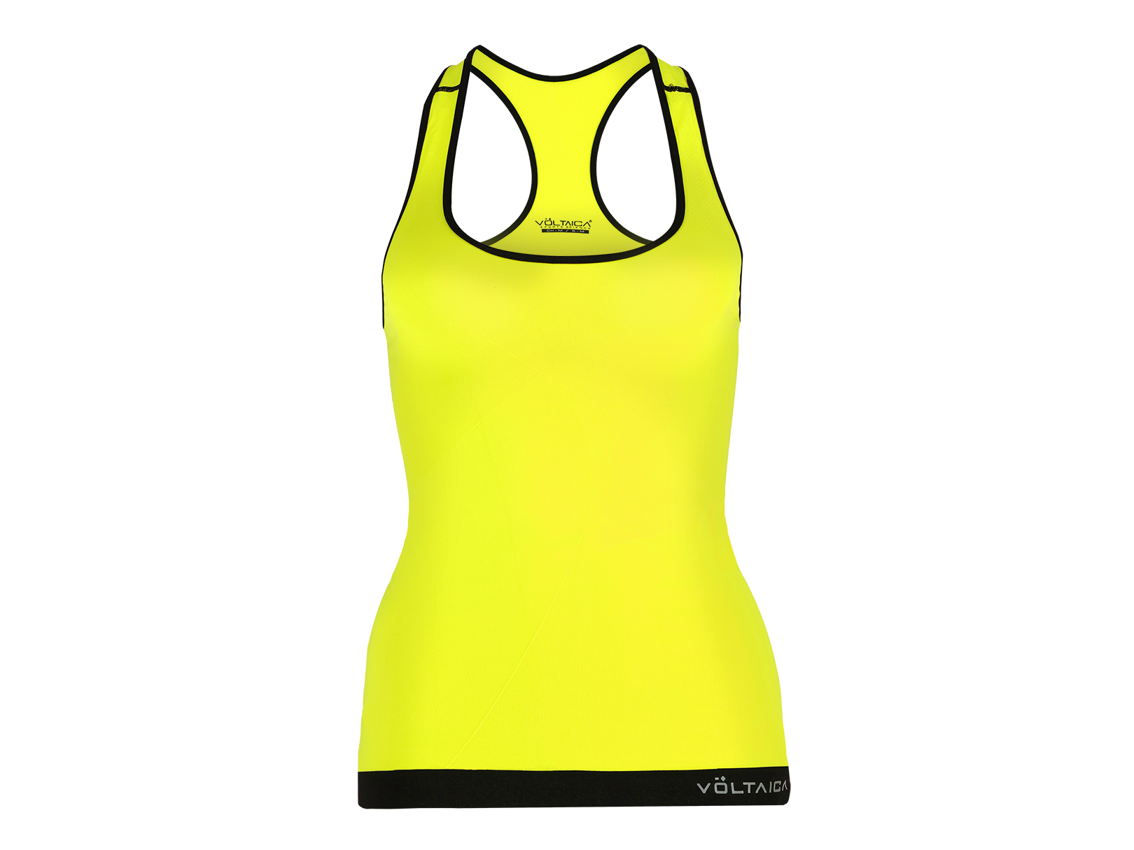 Playera Deportiva Voltaica VD0069 color Amarillo para Mujer