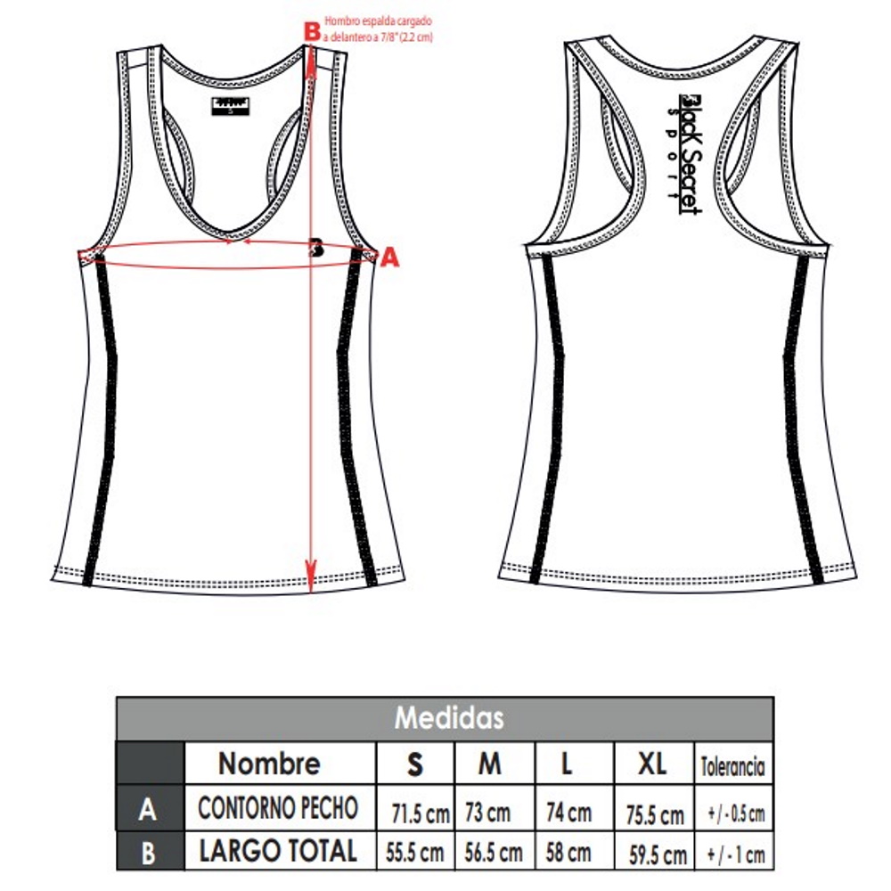 Foto 3 pulgar | Tank Top Black Secret Sport Negro para Mujer