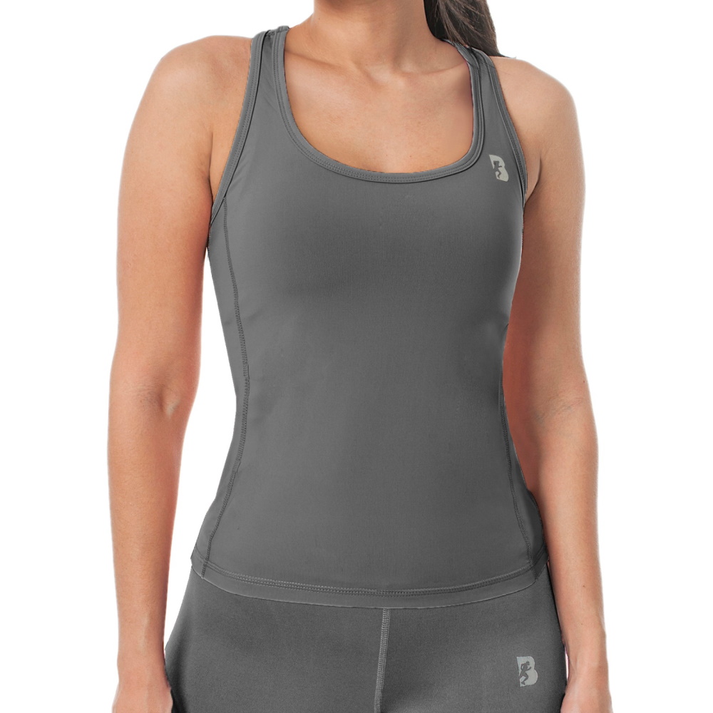 Foto 2 pulgar | Tank Top Black Secret Sport Gris para Mujer