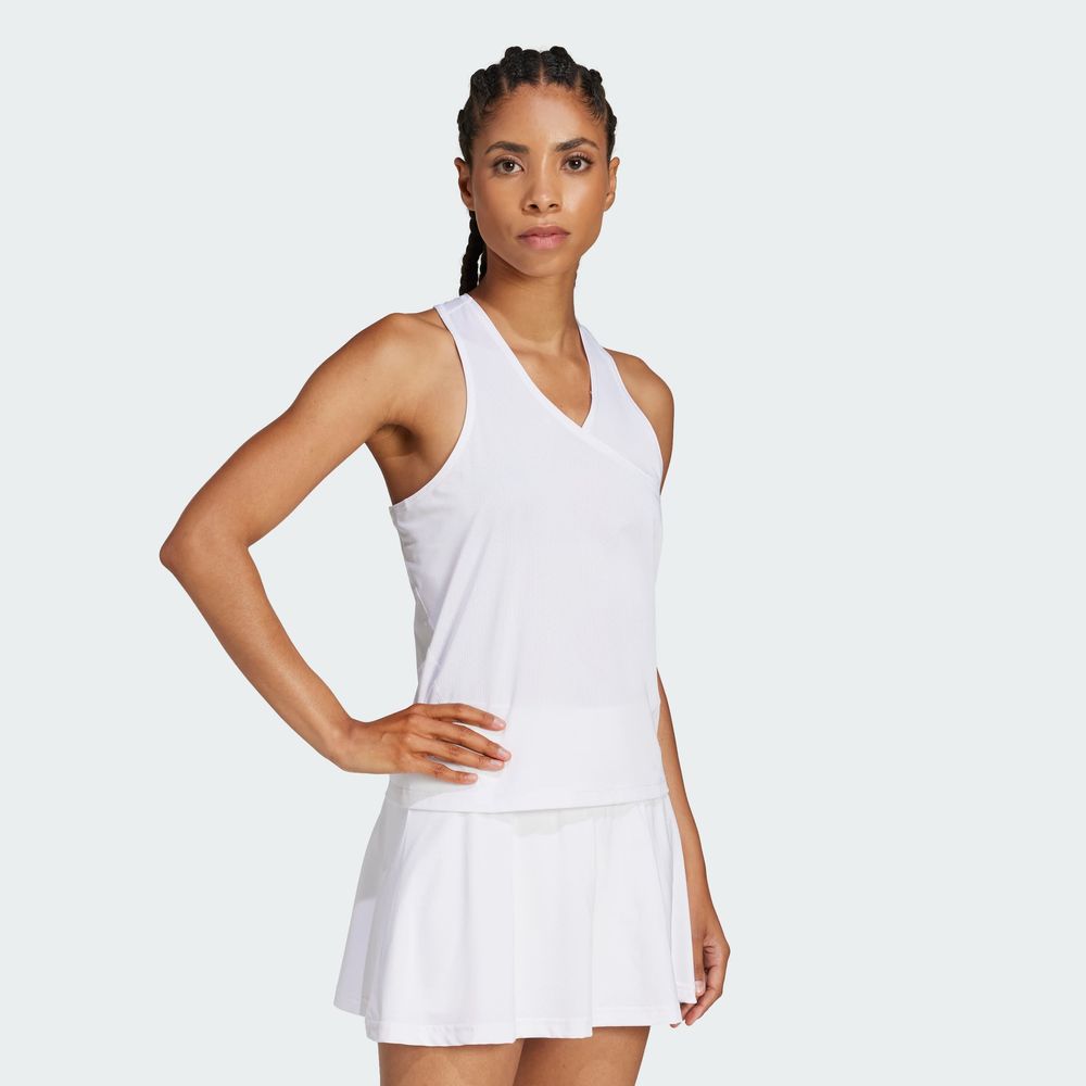 Foto 6 pulgar | Playera sin Mangas Club Tennis Climacool Cuello en V Adidas Blanco para Mujer