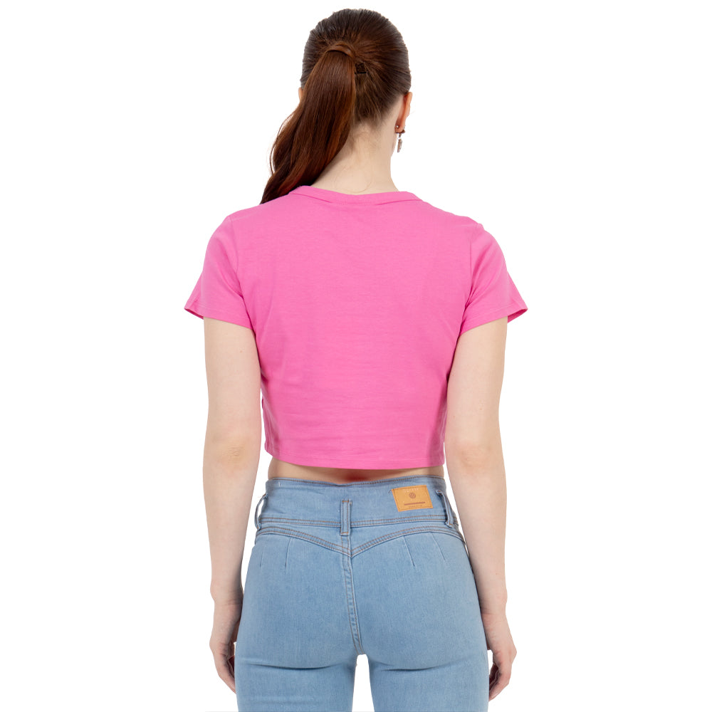 Foto 4 pulgar | Playera Crop Básica Manga Corta Para Mujer Quarry Color Rosa Chicle
