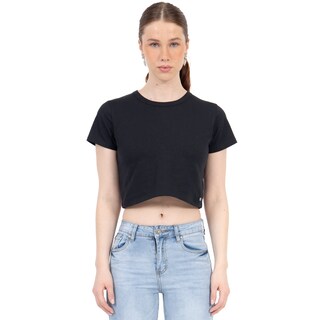 Foto 1 | Playera Crop Básica Manga Corta Para Mujer Quarry Color Negro
