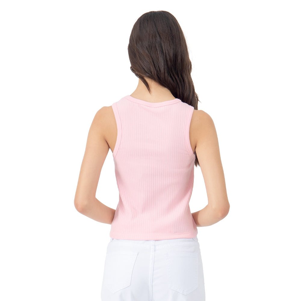 Foto 4 pulgar | Crop Top Con Canales Para Mujer Quarry Color Rosa