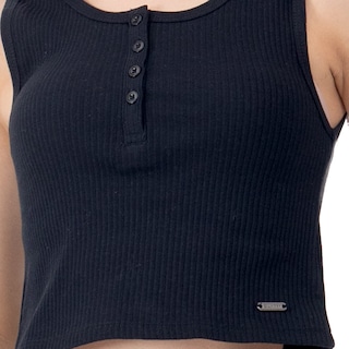 Foto 4 | Crop Top Con Botones Para Mujer Quarry Color Negro