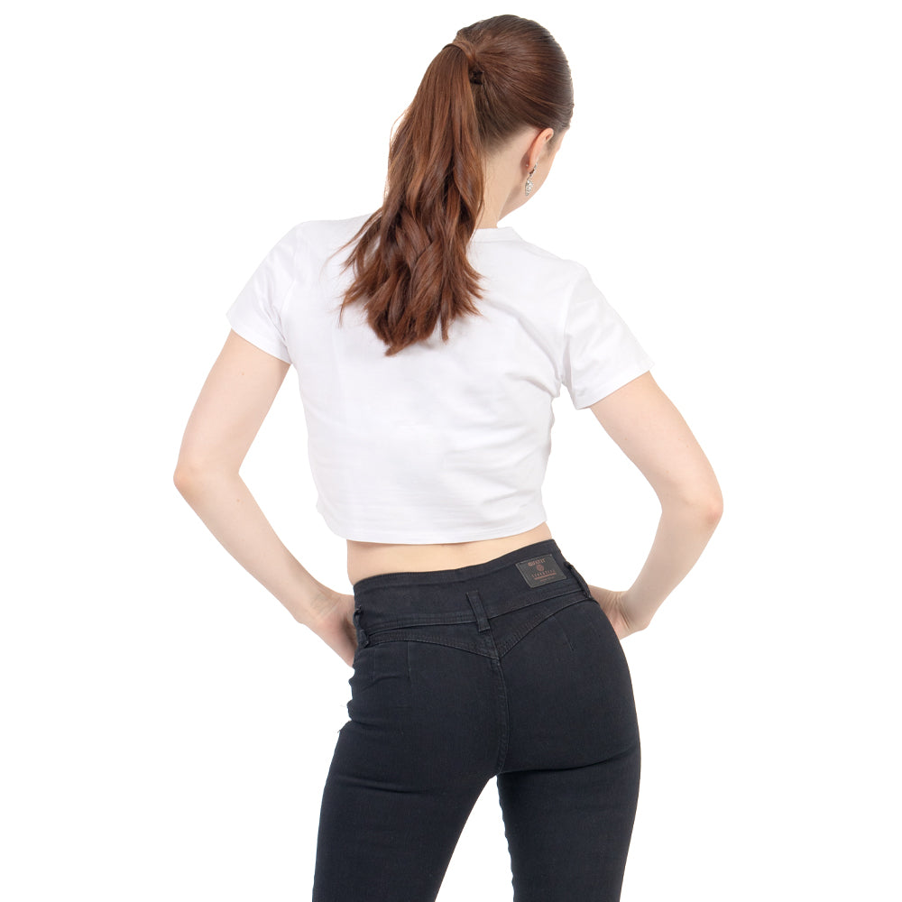 Foto 4 pulgar | Playera Crop Básica Manga Corta Para Mujer Quarry Color Blanco