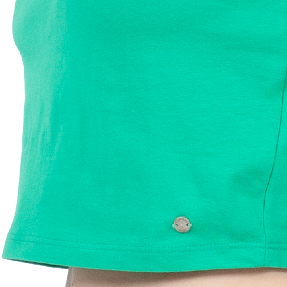 Foto 5 pulgar | Playera Crop Básica Manga Corta Para Mujer Quarry Color Verde